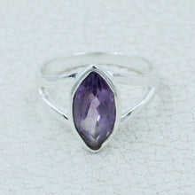 Marquise Amethyst Silver Ring