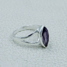 Marquise Amethyst Silver Ring