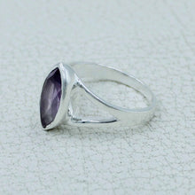 Marquise Amethyst Silver Ring