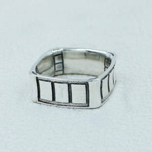 Squares Designer Band in Sterling Silver Ring