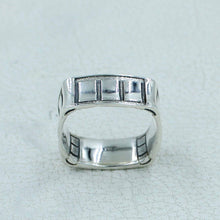 Squares Designer Band in Sterling Silver Ring