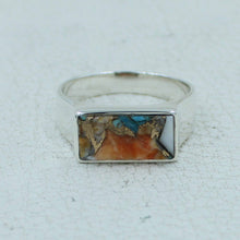 Spiny Oyster Turquoise Silver Ring