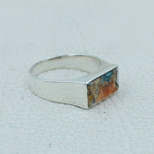 Spiny Oyster Turquoise Silver Ring
