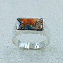 Spiny Oyster Turquoise Silver Ring
