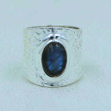 925 Silver Textured Labradorite Rings