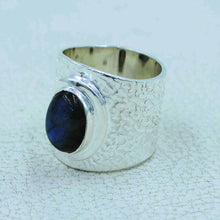 925 Silver Textured Labradorite Rings