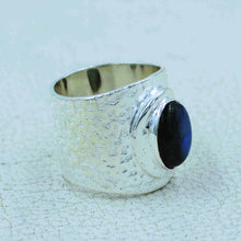925 Silver Textured Labradorite Rings