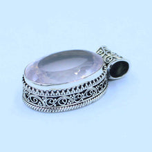 925 Sterling Silver Rose Quartz Pendant