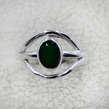 Elegant Oval Gemstone Silver Ring – Multicolor Gemstone Statement Ring