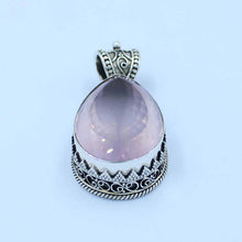 925 Silver Rose Quartz Pendant