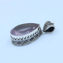 925 Silver Rose Quartz Pendant