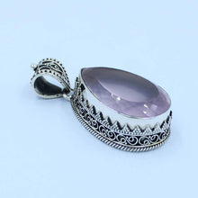 925 Silver Rose Quartz Pendant