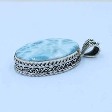 Blue Larimar Designer Silver Pendant