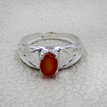 925 Sterling Silver Oval Gemstone Ring Openwork Design