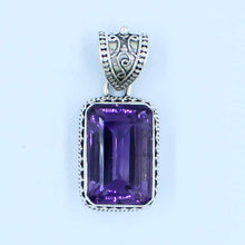 Purple Amethyst Sterling Silver Pendant