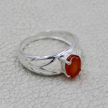 925 Sterling Silver Oval Gemstone Ring Openwork Design