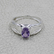 925 Sterling Silver Oval Gemstone Ring Openwork Design