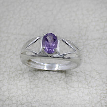 925 Sterling Silver Oval Gemstone Ring Openwork Design