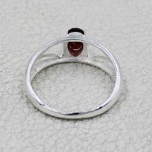 925 Sterling Silver Oval Gemstone Ring Openwork Design