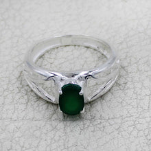 925 Sterling Silver Oval Gemstone Ring Openwork Design