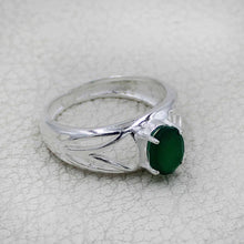 925 Sterling Silver Oval Gemstone Ring Openwork Design