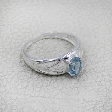 925 Sterling Silver Oval Gemstone Ring Openwork Design