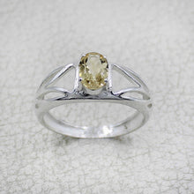 925 Sterling Silver Oval Gemstone Ring Openwork Design