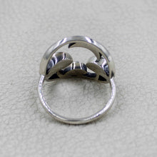 Sterling Silver Mushroom & Crescent Moon Fantasy Ring