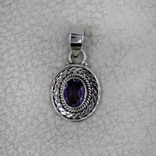 Ornate Oval Gemstone Pendant with Rope Design
