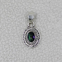 Ornate Oval Gemstone Pendant with Rope Design