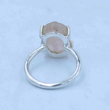 Rough Rose Quartz Sterling Silver Ring