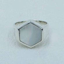 White Pearl Signet Ring - Pearl Sterling Silver Jewelry