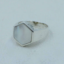 White Pearl Signet Ring - Pearl Sterling Silver Jewelry
