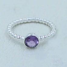 Amethyst Sterling Silver Tiny Ring