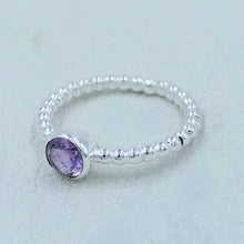 Amethyst Sterling Silver Tiny Ring
