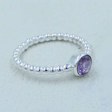 Amethyst Sterling Silver Tiny Ring