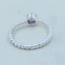 Amethyst Sterling Silver Tiny Ring