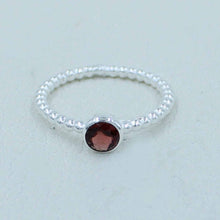 Garnet Sterling Silver Ring