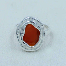 Unique Designer Carnelian Sterling Silver Ring