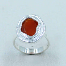 Unique Designer Carnelian Sterling Silver Ring