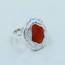 Unique Designer Carnelian Sterling Silver Ring