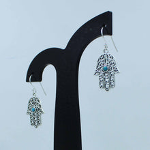 Hamsa Earrings with Turquoise Gemstone Jewelry