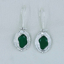 Green Onyx Sterling Silver Earrings