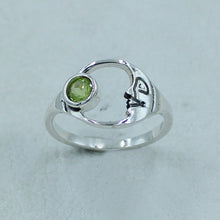 August Birthstone Peridot Silver Ring