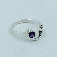 Amethyst Sterling Silver Moon Ring
