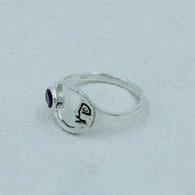 Amethyst Sterling Silver Moon Ring