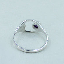 Amethyst Sterling Silver Moon Ring