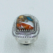 Spiny Oyster Turquoise Sterling Silver Ring