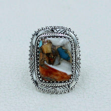 Spiny Oyster Turquoise Sterling Silver Ring