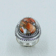 Orange Oyster Turquoise Sterling Silver Ring